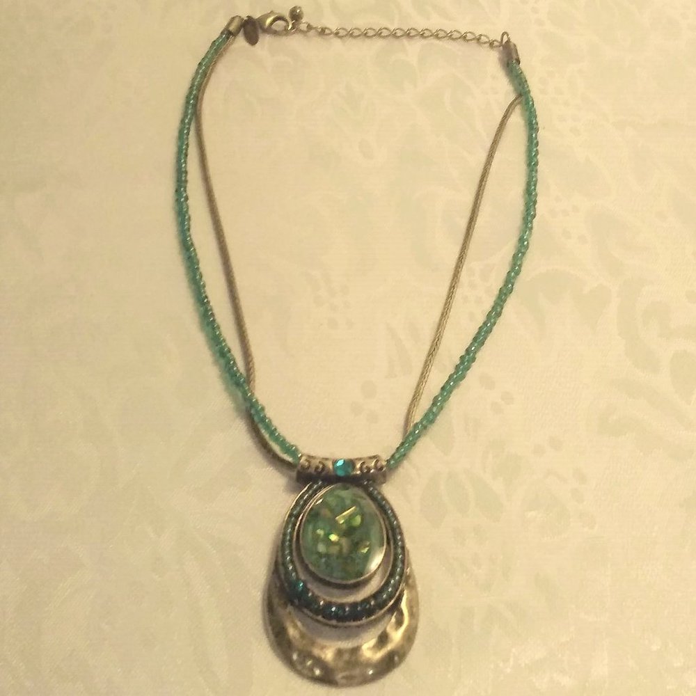 Laura Ashley  2 Strands Necklace & Pendant 15"-18"